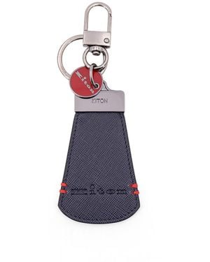 Kiton Leather Key Ring - White