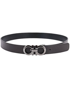 Ferragamo Reversible Leather Belt - White
