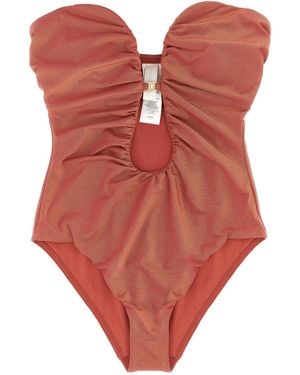 Zimmermann Costume Intero Con Ruches - Rosso