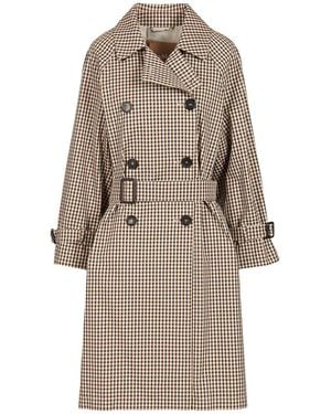 Max Mara Water-repellent Twill Trench Coat Coats Brown - Natural