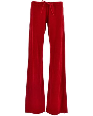 Balenciaga Used Velvet Pantaloni Rosso