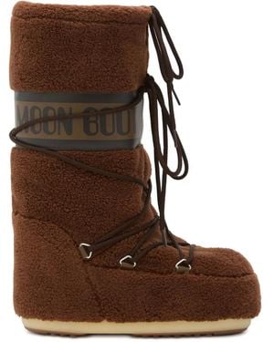 Moon Boot Shearling Boots - Brown