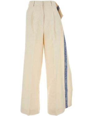 JW Anderson Jw Anderson Ivory Cotton Blend Wide-Leg Pant - White