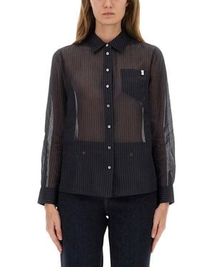 Tory Burch Striped Cotton Shirt - Black