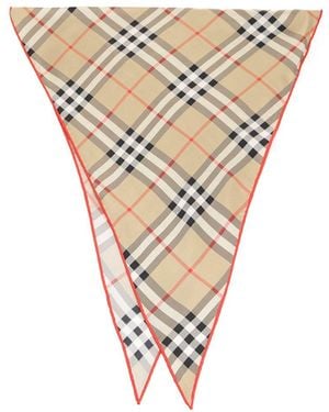 Burberry Ss Medium Check Losange Scarves And Foulards - White