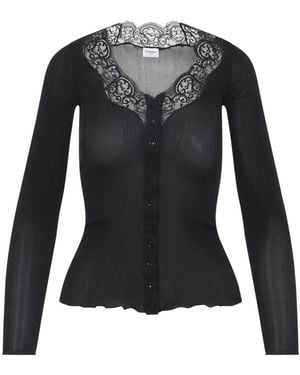 Saint Laurent Silk Cardigan-Donna - Nero