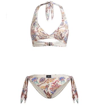 Etro Floral Print Bikini Swimsuit - White
