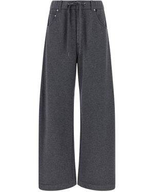 Brunello Cucinelli Cotton Joggers Trousers - Grey