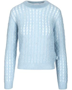 Loewe Mohair And Wool Blend Sweater Knitwear Light - Blue