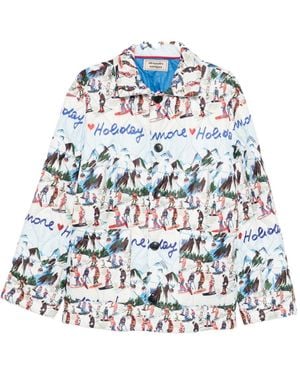 ALESSANDRO ENRIQUEZ Printed Quilted Jacket - White