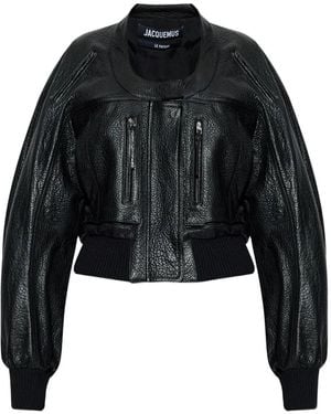 Jacquemus Tore Zip-Up Bomber Jacket - Black