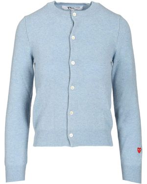 COMME DES GARÇONS PLAY Wool Cardigan Knitwear Light - Blue