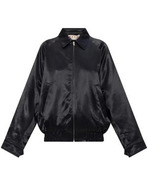 Marni Satin Bomber Jacket - Blue