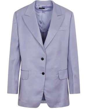 Tom Ford Viscose Fluid Twill Boyfriend Blazer - Purple
