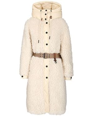 Moncler Blavet Long Coat Coats White - Natural