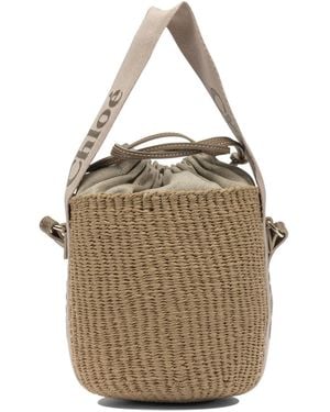 Chloé Woody Shoulder Bags Beige - Multicolour
