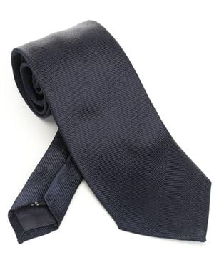 Tom Ford Logo Embroidered Tie - Blue