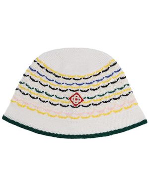 CASABLANCA Knit Hat With Logo - White
