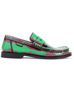 Loewe And Campo Brushed Calf Leather Loafers-Donna - Verde