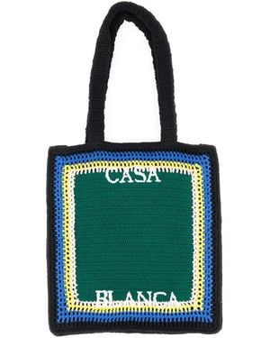 トートバッグ Crochet Shopper Bag - Casablanca - Cotton - Blue Casablanca Crochet Shopping Bag - Blue - Women | APS25BAG12101