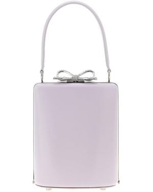 Self-Portrait Lilac Leather Mini Bow Hand Bags - Purple