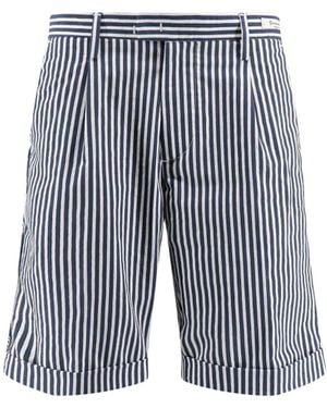 PERFECTION GDM Cotton Blend Bermuda Shorts - Blue