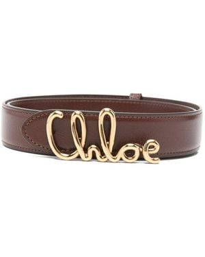 Chloé Chloé Iconic Leather Belt - White