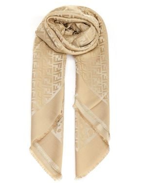 Fendi Silk Blend Shawl - Natural