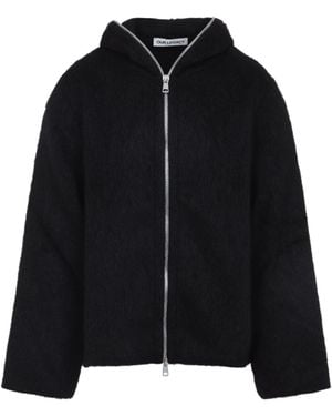 Our Legacy Wool Full Zip Hood Sweatshirt - Black