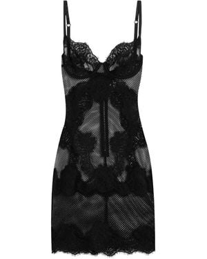 Dolce & Gabbana Short Dress With Inserts - Black