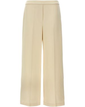 Theory Wide Pull On Trousers - Natural