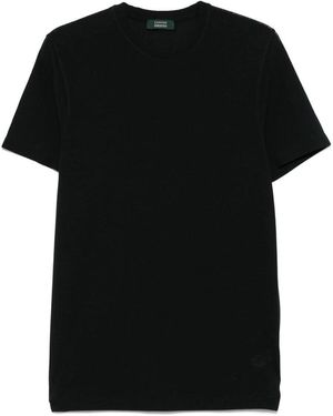 Zanone Cotton T Shirts - Black
