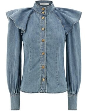 Zimmermann Crush Denim Camicie Blu-Donna
