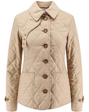 Burberry Giubbino Fernleigh Trapuntato Con Interno Check-Donna - Neutro