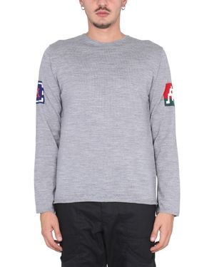 Comme Des Garcon Shirt Wool Jersey.-Uomo - Grigio