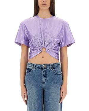 Rabanne Cropped T-Shirt - Purple