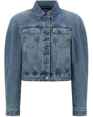 Jacquemus La Veste De-Nimes Ovalo Puffer Jackets Light - Blue