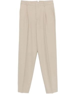 Cellar Door Beverly Pleated Wool Trousers - Natural