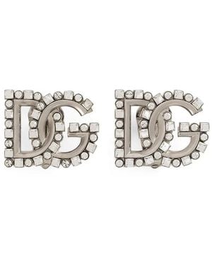 Dolce & Gabbana Earrings With Dg Logo - White