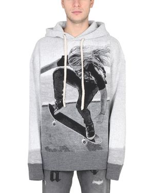 Palm Angels Maglia Con Cappuccio - Grigio