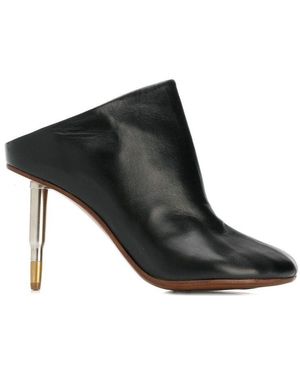Vetements Mules in pelle nera con tacco a proiettile - Nero