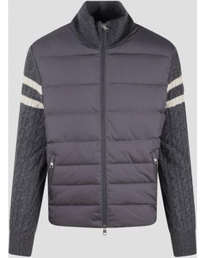 Moncler Padded wool zip-up cardigan - Grigio