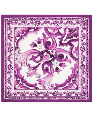 Dolce & Gabbana Twill Scarf With Print - Purple