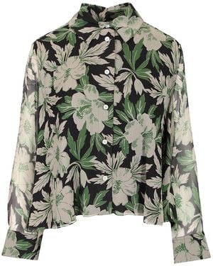 Loewe Light Silk Crêpe Shirt Shirts - Green