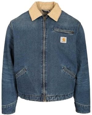 Carhartt Og Detroit Jacket Dark Used Wash Jackets - Blue