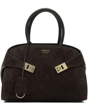 Ferragamo Hug Handbags Brown - Black