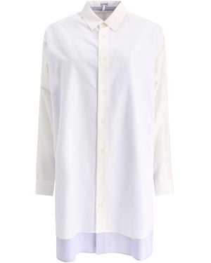 Loewe Double Layer Chemise Dress Abiti Bianco-Donna