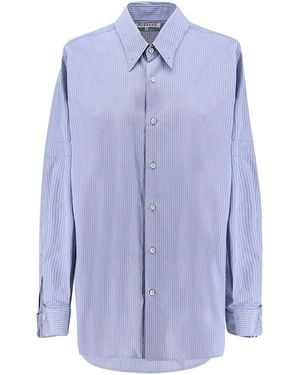 Maison Margiela Striped Cotton Shirt - Blue