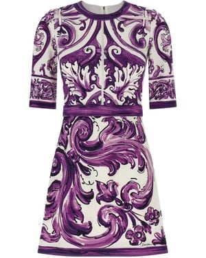 Dolce & Gabbana Maiolica Dresses Multicolor - Purple