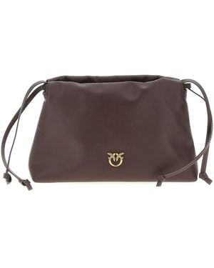 Pinko Mini Leather Clutch Bordeaux-Donna - Marrone